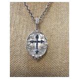 Sterling Silver Cross Pendant Necklace 22.5g