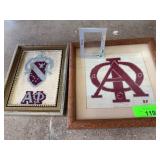 Alpha Phi Cross Stitch Framed Art Lot
