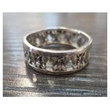 Sterling Silver Floral Band Ring