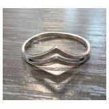 Sterling Silver Chevron-Shaped Ring