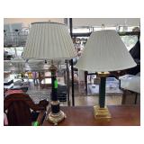 Brass Table Lamps with Shades