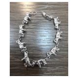 Silver Tone Elephant Motif Bracelet