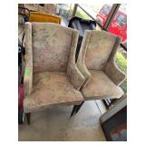 Upholstered Floral Wingback Chairs