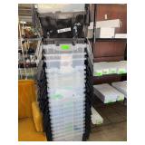 Stack of Clear Plastic Storage Totes