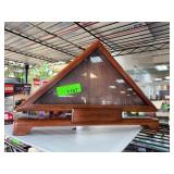 Wooden Triangle Flag Display Case