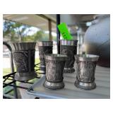 SKS Zinn German Pewter Shot Glasses Set