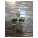 Irish Sterling Silver and Connemara Marble Cross