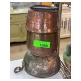 Three Hammered and Engraved Copper Vessels