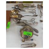 Silver Plate Flatware and Shell Dish