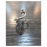 Sterling Silver Peacock Motif Ring
