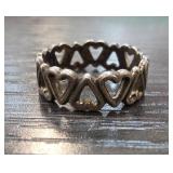 Sterling Silver Heart Band Ring