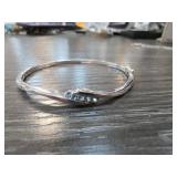 Sterling Silver Topaz Bangle Bracelet 9.1g