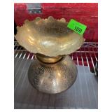Engraved Brass Bowl and Vase Set, India