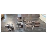 3 Pairs Silver Tone Cufflinks