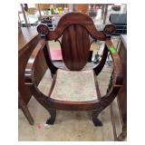 Mahogany Upholstered Armchair