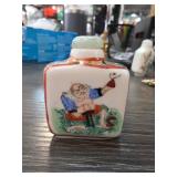 Porcelain Chinese Snuff Bottle With Stopper