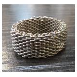 Sterling Silver Mesh Band Ring