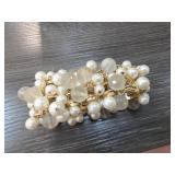 Gold Tone Bracelet with Faux Pearls
