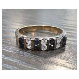Sterling Silver CZ and Sapphire Ring