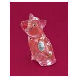 Fenton Rosalene Hand-Painted Pig Figurine