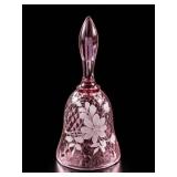Fenton Diamond Optic Cranberry Glass Bell