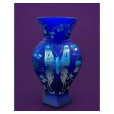 Fenton Favrene Butterfly Crest Hexagonal Vase