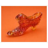 Fenton Amberina Hobnail Cat Head Slipper