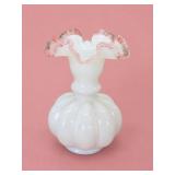 Vintage Fenton Art Glass Silver Crest Melonï¿½Vase