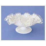 Fenton Silver Crest Double Crimped Footed Bowl
