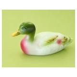Fenton Burmese Mallard Art Glass Duck