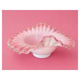 Fenton Peach Crest Footed Bowl, 1940s-1950s