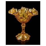 Fenton Colonial Amber Rose Pedestal Compote