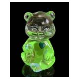 Fenton Art Glass May Birthstone Bear Figurine