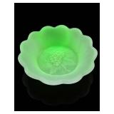 Fenton Custard Satin Paneled Grape Ruffledï¿½Bowl