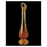 Fenton Amber Hobnail Swung Bud Vase