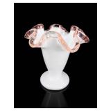 Fenton Peach Crest Pedestal Trumpet Vase