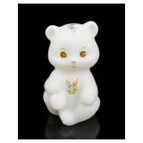 Fenton Hand-Painted Satin Glass Bear