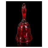 Fenton Ruby Red Diamond Optic Glass Bell