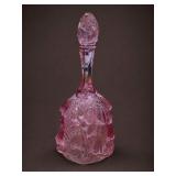 Pink Pressed Glass Decanter with Stopper