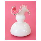 Fenton Peach Crest Hourglass Vase #3811