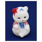 Fenton Art Glass Stars and Stripes Bear