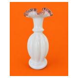 Fenton Peach Crest Milk Glass Vase