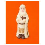 Fenton Satin Milk Glass Woodland Santa Figure