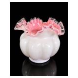 Fenton Silver Crest Ruffled Melon Vase