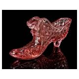 Fenton Cranberry Hobnail Slipper Shoe