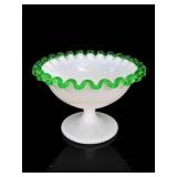 Fenton Emerald Crest Pedestal Compote