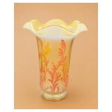 Fenton Art Glass Hand-Painted Topaz Trumpetï¿½Vase