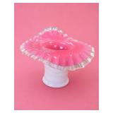 Fenton Peach Crest Large Hat Vase
