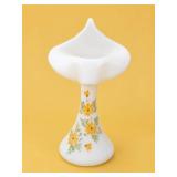 Fenton Hand-Painted Custard Daisy Vase