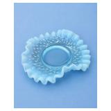 Fenton Blue Opalescent Hobnail Candy Dish